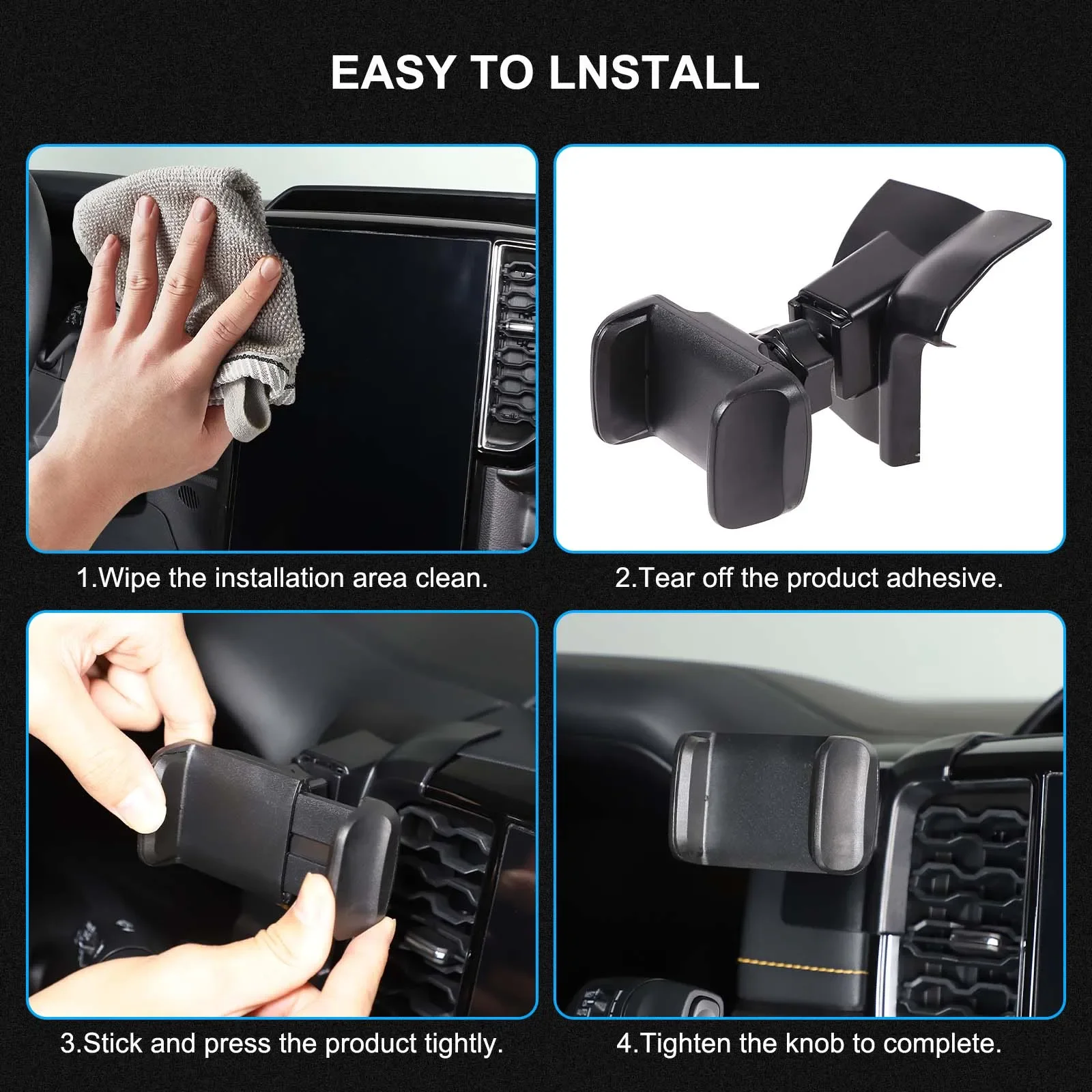 For For Ford Ranger T9 2023 2024 Car Center Control Air Vent Mobile Phone Holder GPS Navigation Holder Car Accessories