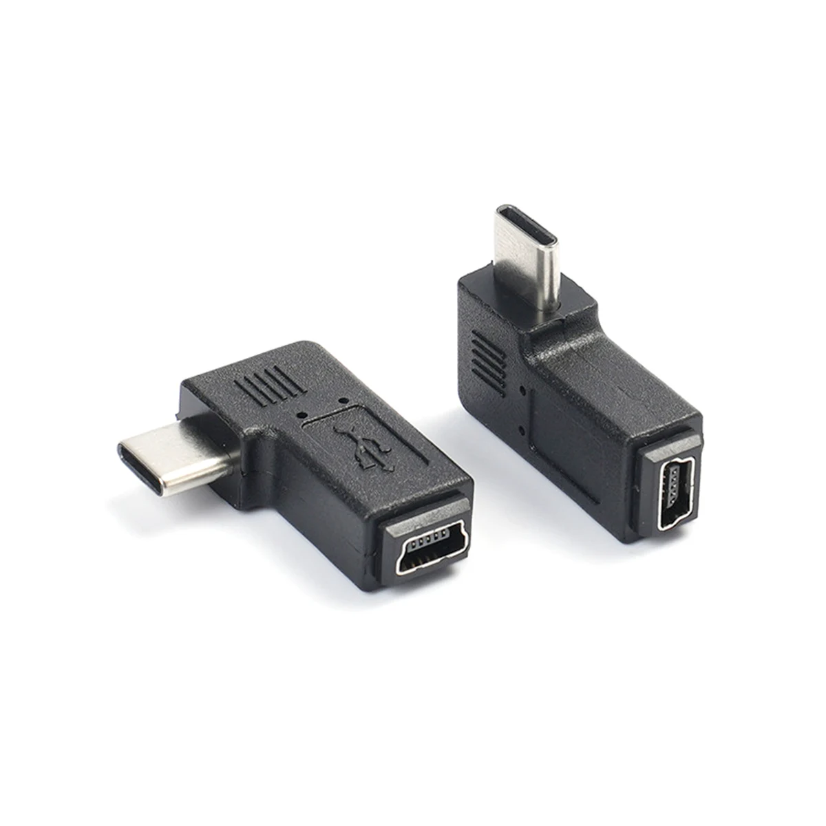 1pc 90 degrés Angle droit USB Type C mâle à Mini 5 broches USB femelle Charge données synchronisation adaptateur connecteur pour caméra GPS Dash Cam
