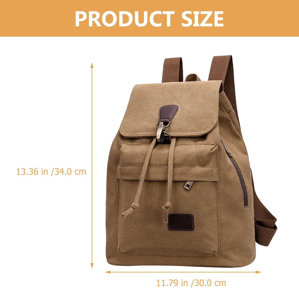 Lightweight Canvas Backpack Large Capacity Travel Shoulder Bag for Men Women Durable Portable Hiking Fitness Office Daily Use