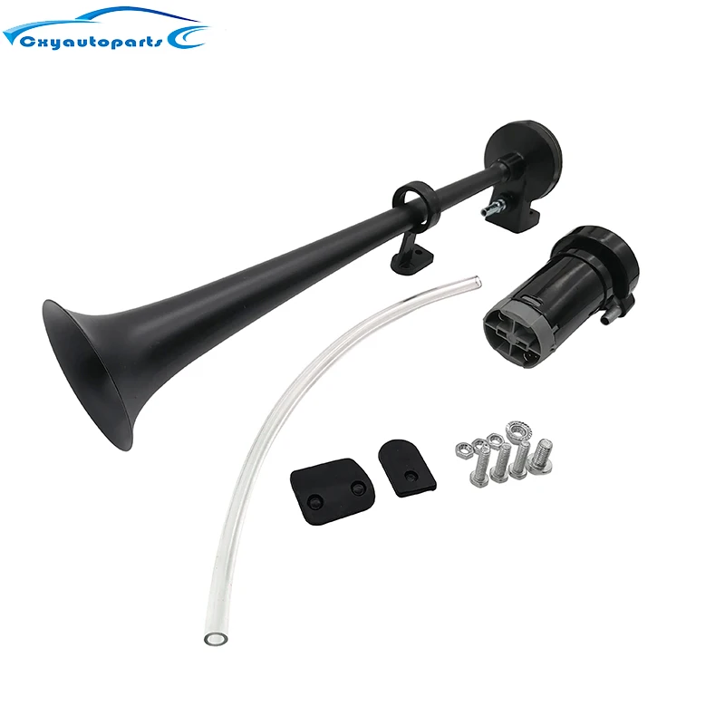 12V 24V Car Air Horn Super Loud Metal Horn Universal Single Trumpet Compressor 180 Hertz Horn Car Truck Train Moto