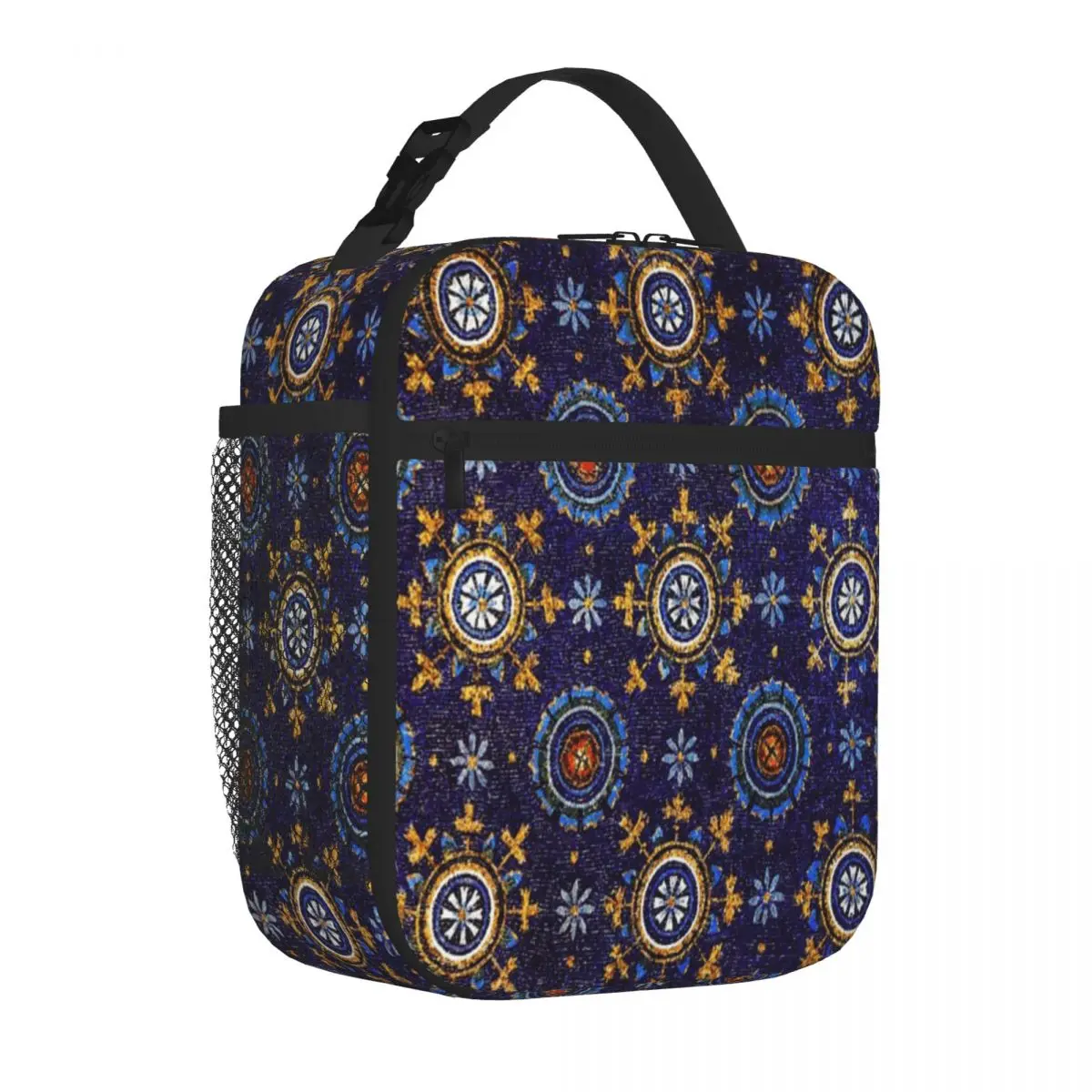 Hot Sale RAVENNA BYZANTINE MOSAICS STARS BLUE STARRY NIGHT Single Layer Insulated Lunch Bag Balanced Diet Pack Small Lunch Bag