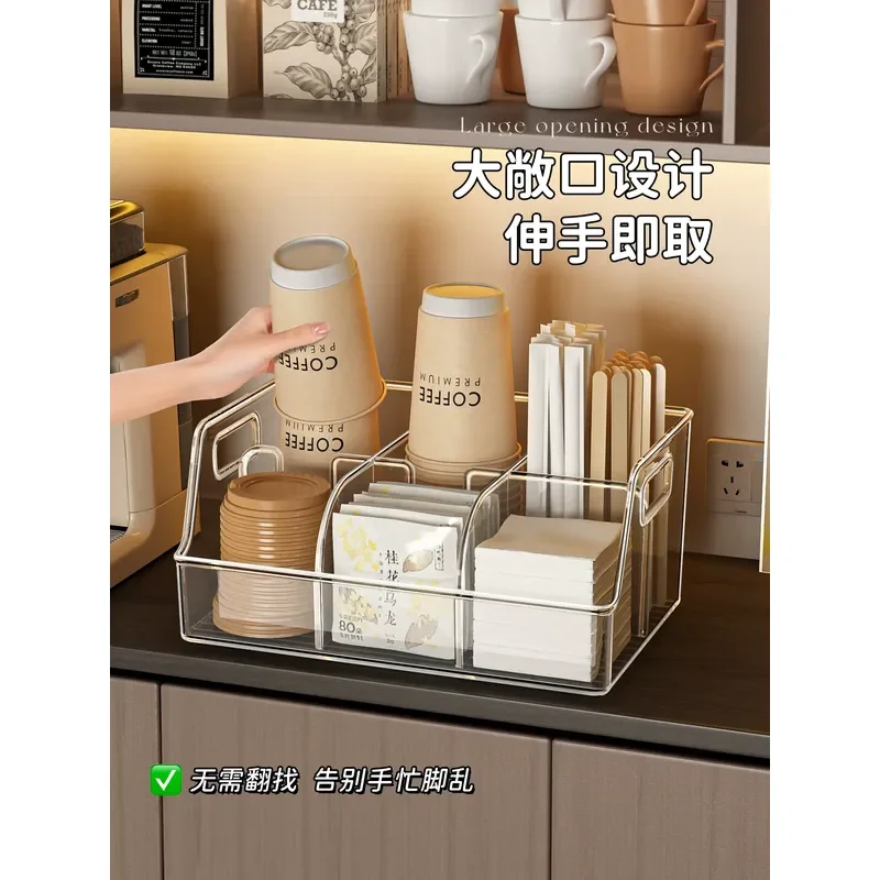Cup Holder Organizer Storage Rack for Home Kitchen Bar Cafe Shop Disposable Paper Cup Straw Display Stand Countertop