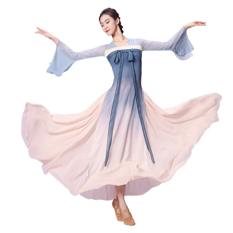 Women's classical dance dress Han and Tang Dynasty chest length ribbon body charm elegant long gauze dress Dance in China