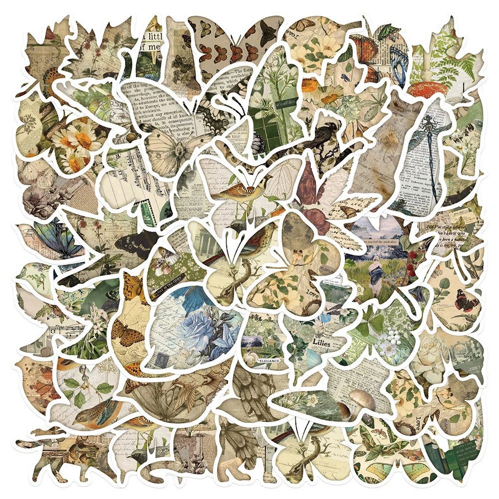 10/30/50pcs Vintage Art Silhouette Fragments Stickers Aesthetic Graffiti Decals DIY Notebook Luggage Phone Cartoon Sticker Decor