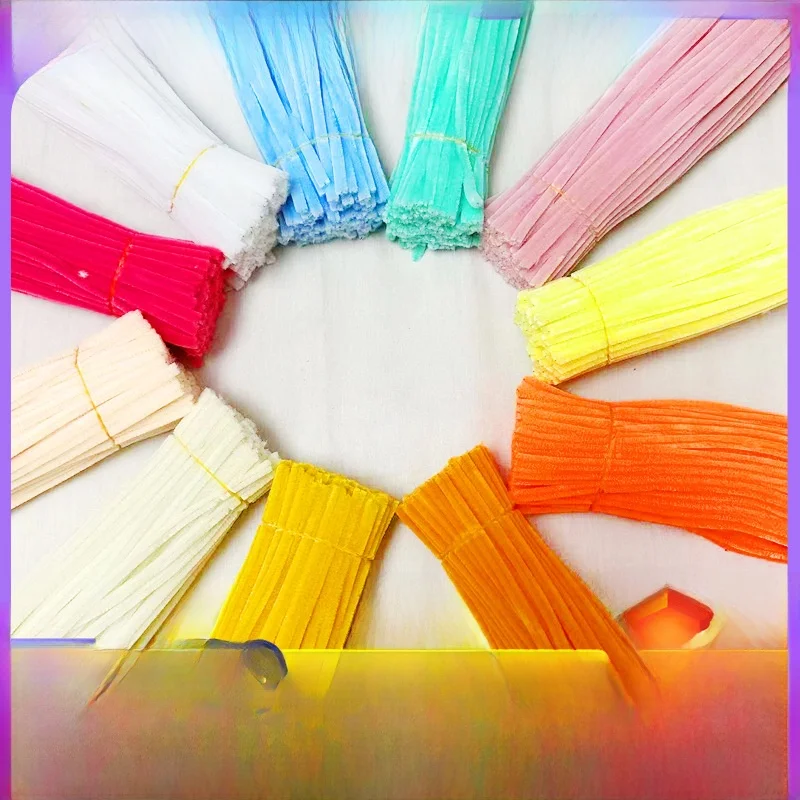 Ultra-Dense Twist Sticks Mixed Plush Rods 100 Pieces Handmade Simulation Flower Creative DIY Craft Hair Dyeing Tools