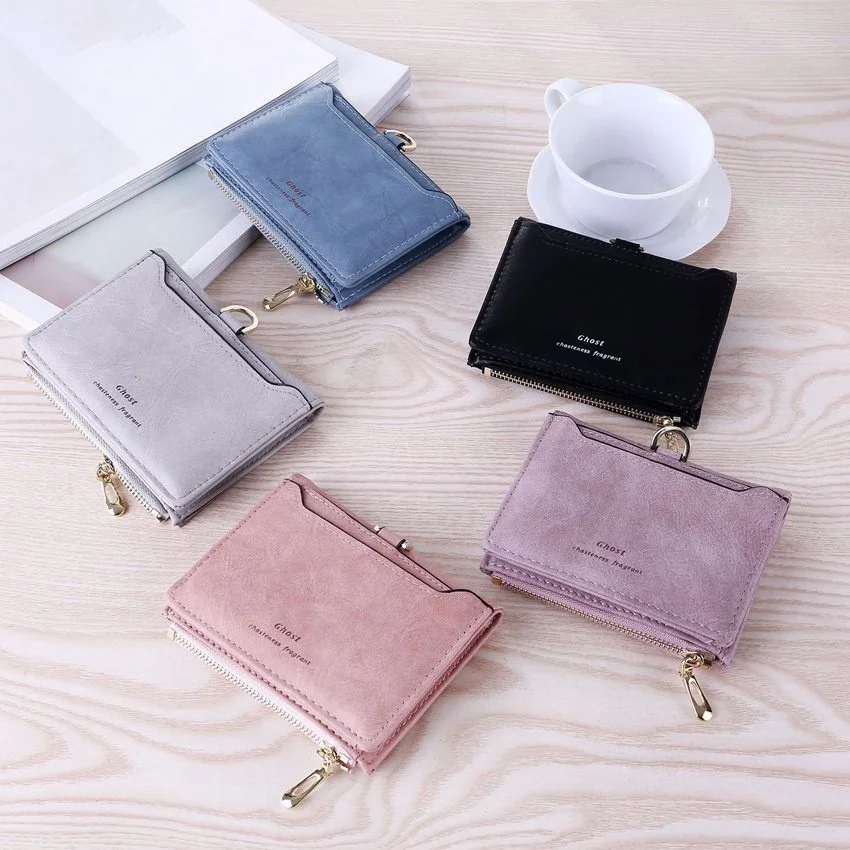 Retro Women\'s Wallet PU Leather Wallet Short Wallet Billfold Ladies Purse Money Clip Coins Purse Card Holder Notecase