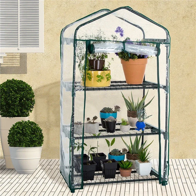 Garden Warmer Cover PVC Flower and Plant Insulated Warming Shed Greenhouse Warming Sunroom Insulated Rainproof Trellis