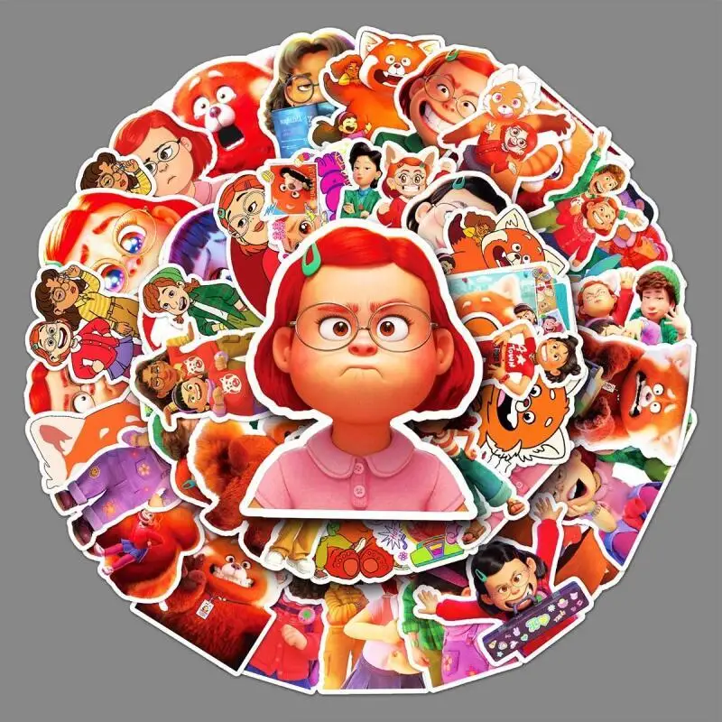 

50 шт. Disney Turning Red Meilin Mei Lee ПВХ водонепроницаемые креативные мультяшные наклейки для мобильных телефонов Iapd наклейки на мебель подарок для мальчика