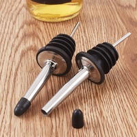 6/12PCS Bottle Pourers Tapered Spout with Rubber Dust Caps, 304 Stainless Steel Pourers, Suitable for Pours Liquor, Vinegar Ect