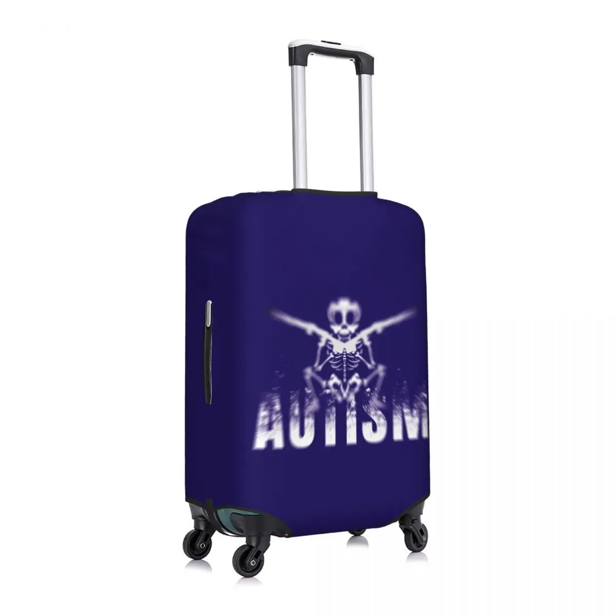 Custom Cute Aspergers Asd Autism Skeleton Meme Luggage Cover Protector Elastic Travel Suitcase Covers