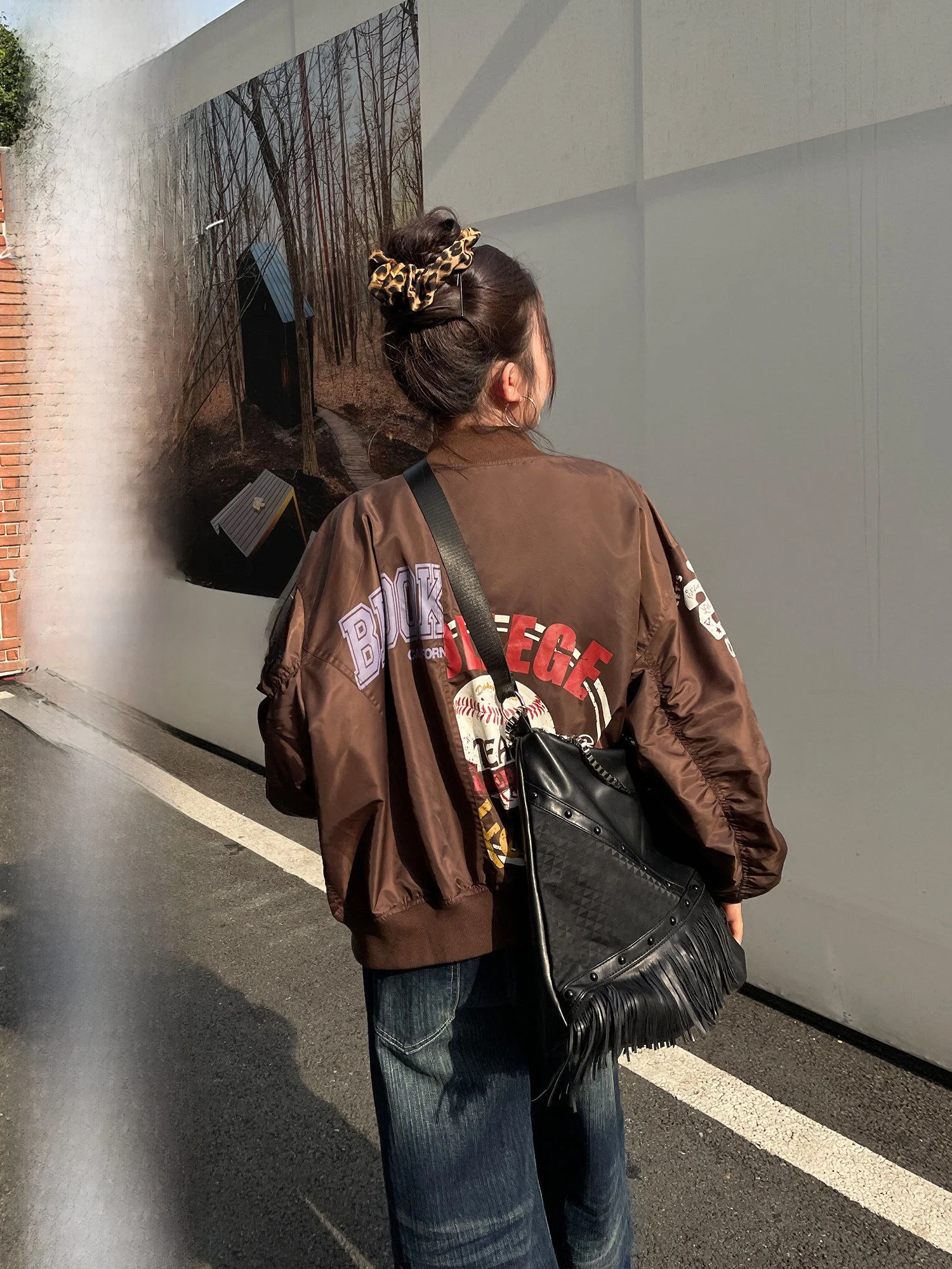 เสื้อแจ็คเก็ตเบสบอลสไตล์อเมริกันสำหรับคู่รัก รุ่นบาง ไซส์ใหญ่ สำหรับผู้หญิง ดีไซน์สวยงามไม่ซ้ำใคร สำหรับต้นฤดูใบไม้ร่วง