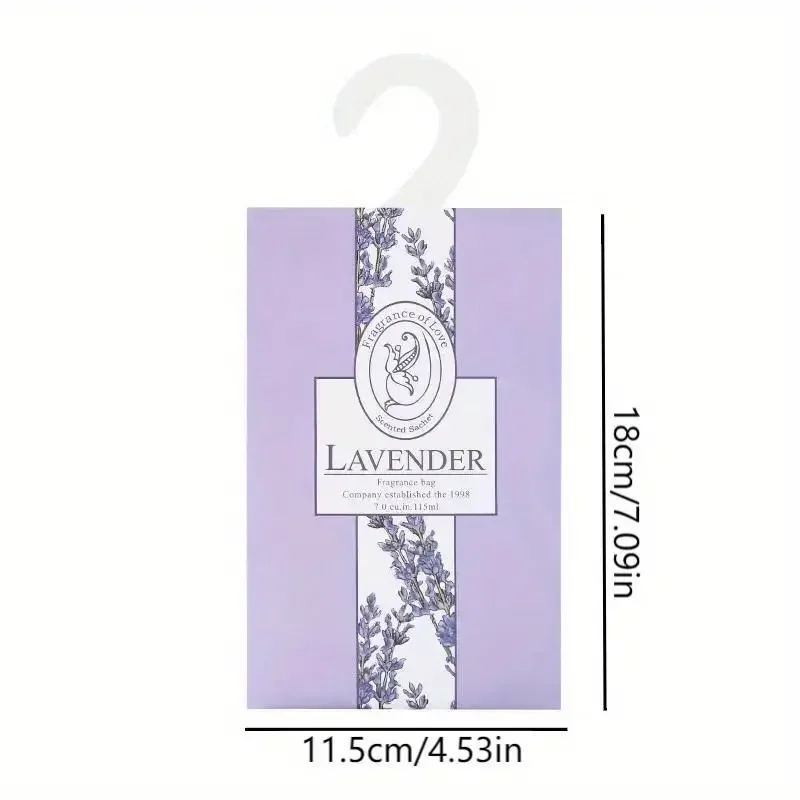 5/6pcs Car Wardrobe Closet Hanging Fragrance Sachet Air Freshener, Aromatherapy Perfume Incense Decor for Home Office Lavender