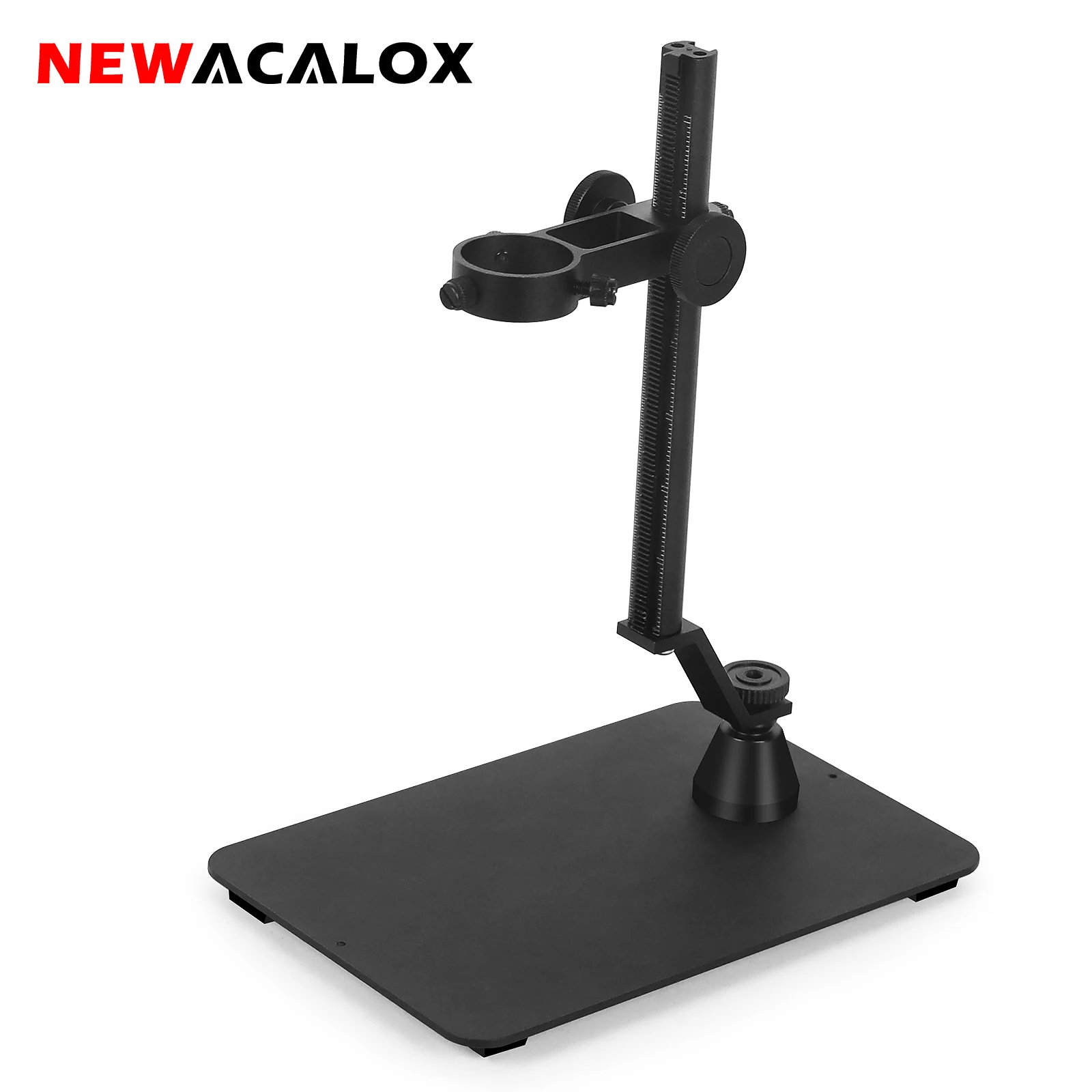 NEWACALOX Microscope Stand Magnetic Welding Station Hot Air Gun Holder 360° Rotatable Macrometer PCB Circuit Board Console