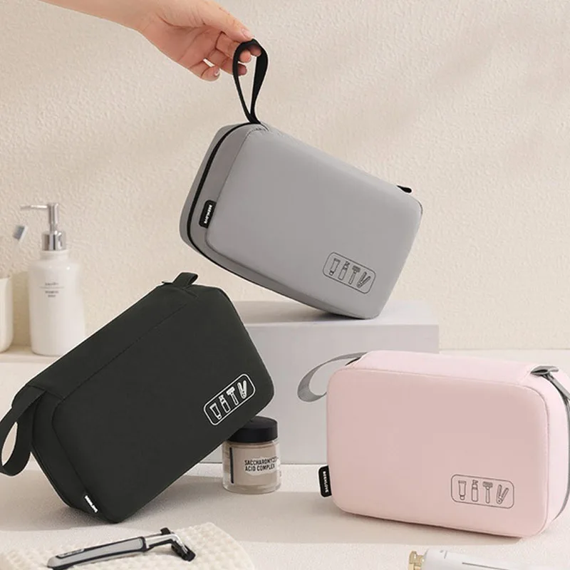 New Three-Section Toiletry Bag Zipper Closure Hanging Hook Travel Wash Bag Waterproof Large Capacity Cosmetic Bag Business Trips