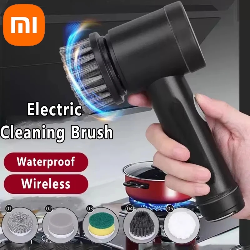 Xiaomi Electric Cleaning Brush Wireless Black High-power Multifunctional Bathroom Waterproof Portable Cleaning Brush Household
