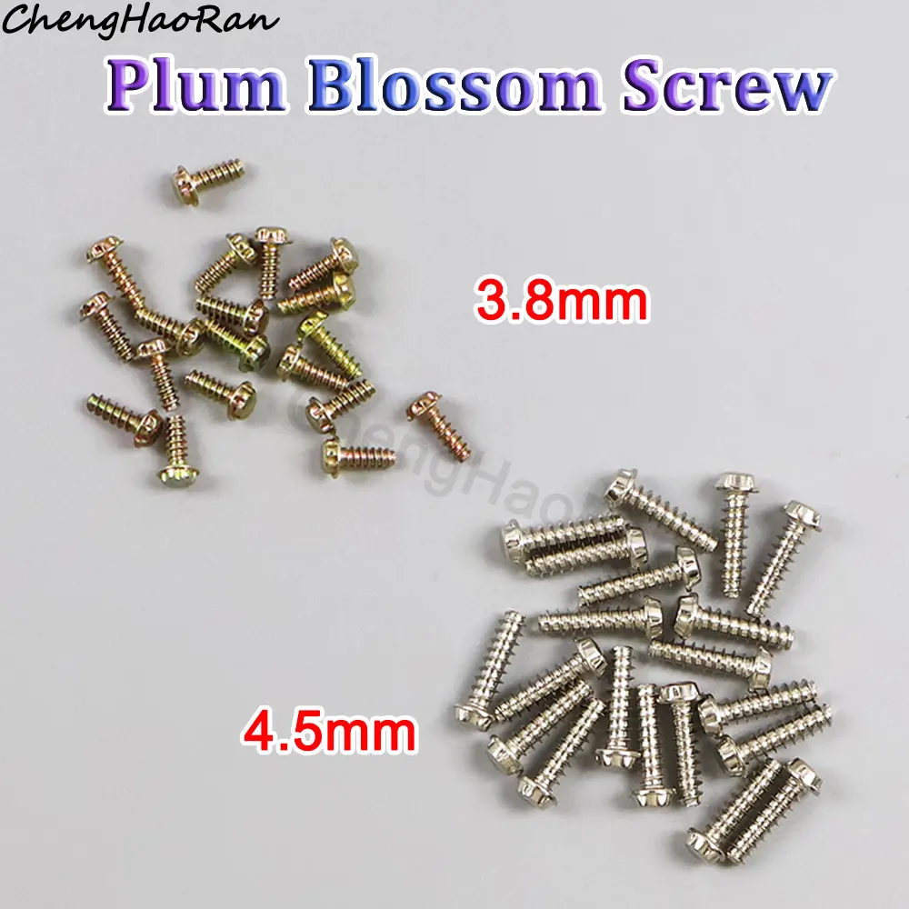 5/10 buah sekrup Plummer 4.5mm 3.8mm sekrup Plummer untuk kotak kartu SNES GBN64 Gameboy kotak kartu sekrup suku cadang pengganti perbaikan