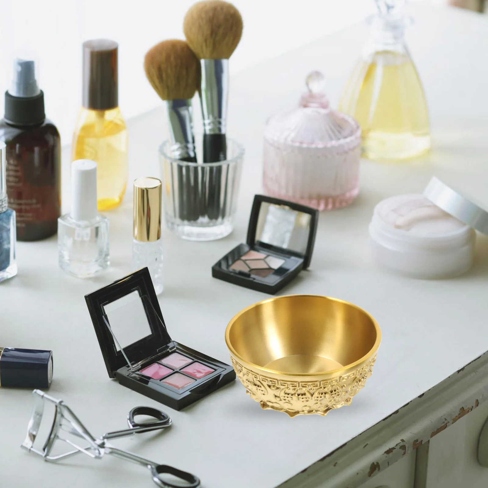 

Copper Treasure Bowl Feng Shui Craft Home Desktop Decoration Chinese Wealth Basin Prosperity Money Fortune Bowl