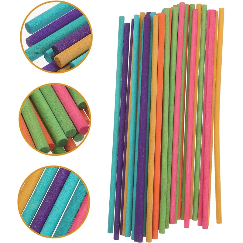 Round Wooden Stick for CraftsIce Lollies and Model Making Cake Dowel DIY Durables Dowel Building Model Woodworking Tool