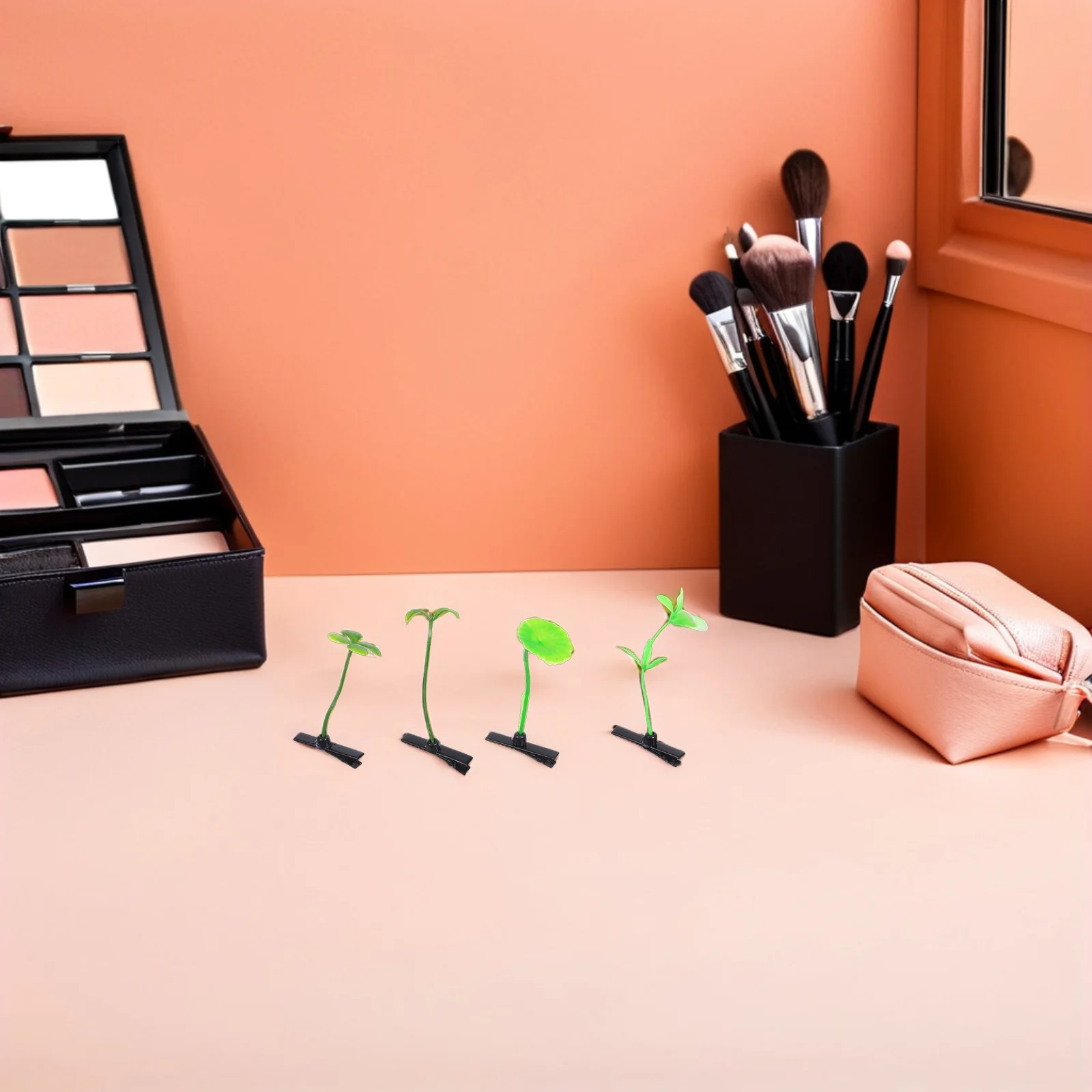 

100 шт. заколок для волос в виде ростков бобов, забавные заколки-растения для детей, для повседневной носки, походов в школу, для самостоятельного укладки, зеленые, необычные заколки для волос