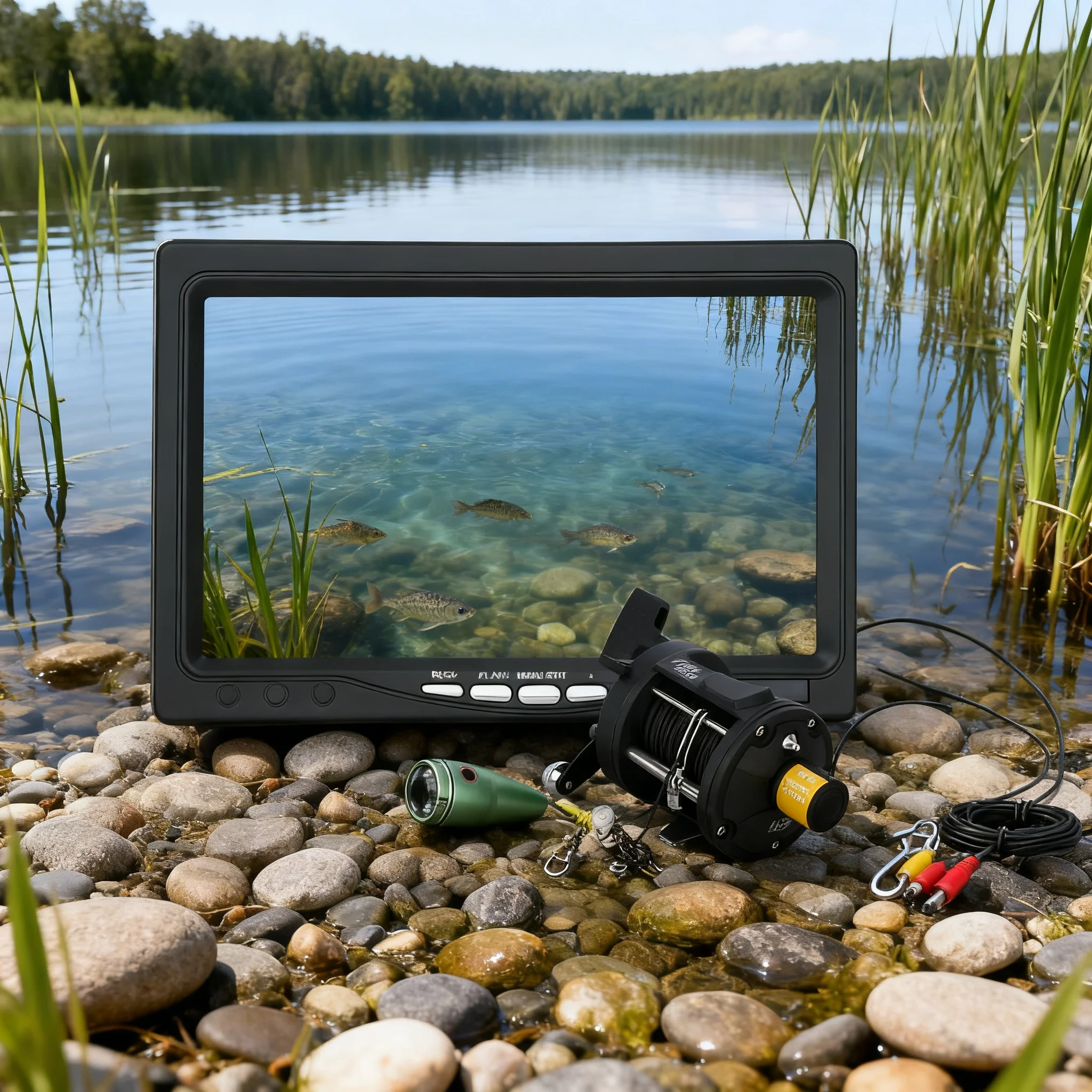 HD صياد السمك كاميرا الصيد تحت الماء 4500mA 6 واط IR المصابيح HD 1000TVL عجلة البحر اللون CCD مع 8 جيجابايت TF بطاقة شاشة ملونة #5