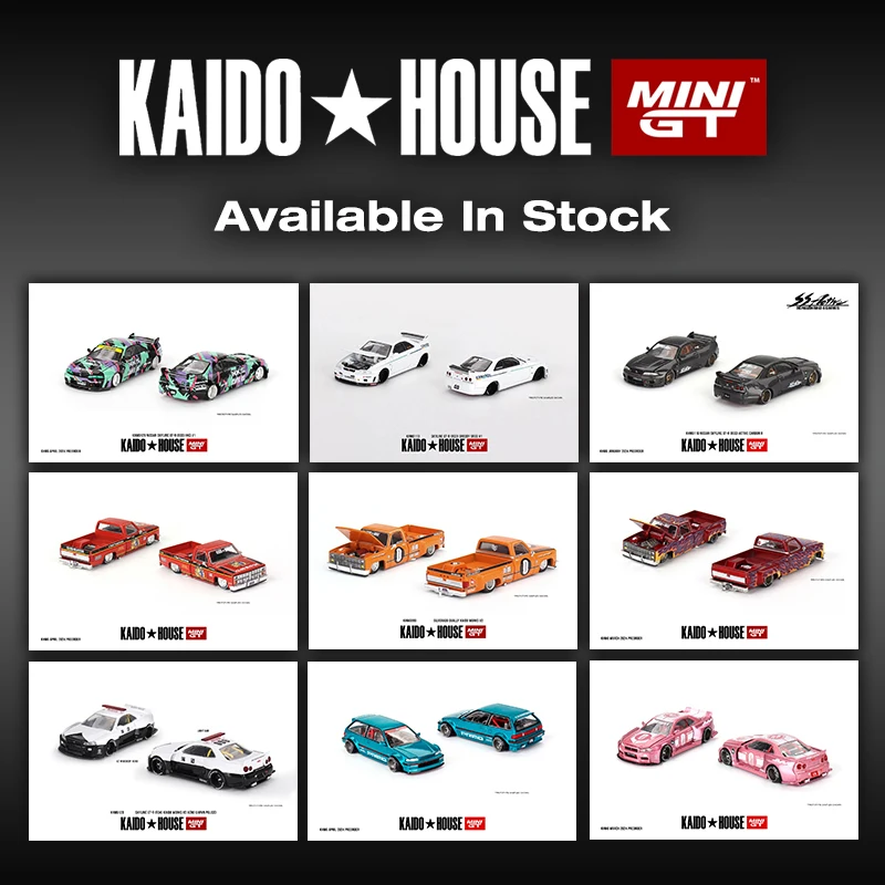 MINIGT KHMG126 In Stock 1:64 CIVIC EF9 V1 Openable Hood Diecast Diorama Car Model Kaido House