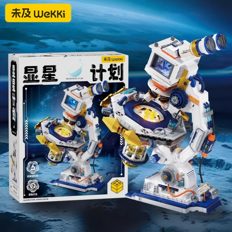 WWekki Blocos de Construção Crianças Tecnologia Criativa Brinquedos Modelo de Microscópio Pequenas Partículas 3D Quebra-cabeça Montagem Coleção Presente