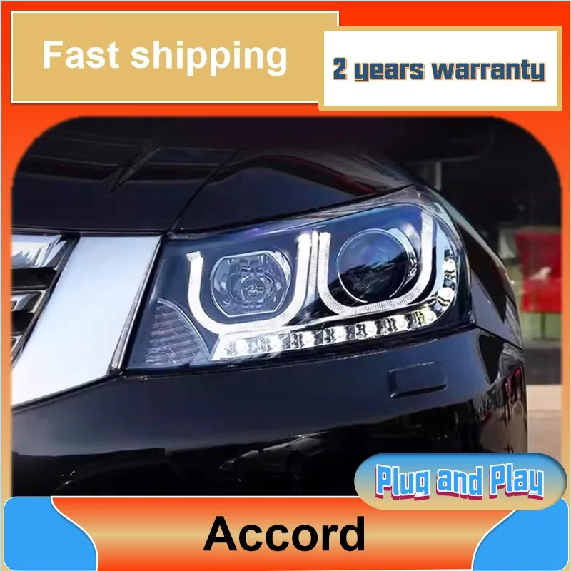 Car Styling for Honda Accord Headlight 2008-2012 Accord 8th Gen Headlights DRL Turn Signal Low High Beam Projector Lens