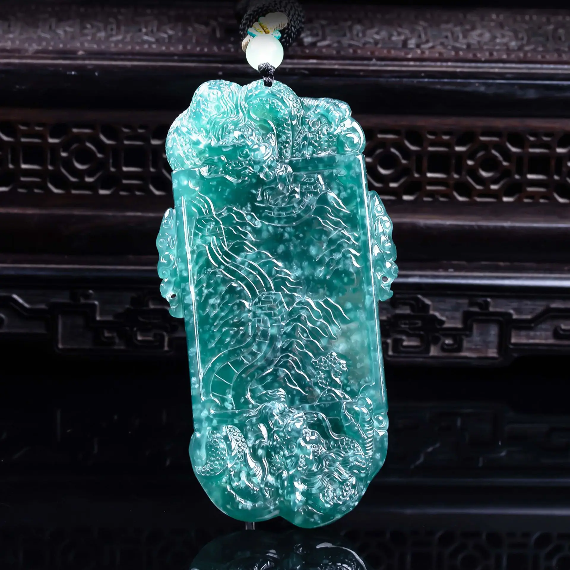 

Natural Myanmar Jadeite Dragon Pendant Necklace Talismans Charm Designer Accessories Luxury Fashion Real Jade Gifts for Women