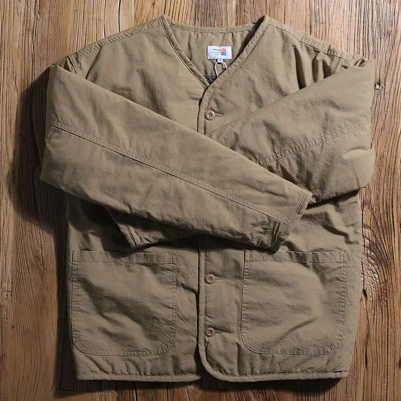 

Ретро японский Sle ex хлопок Jaet с ромбовидным узором для занятий спортом на открытом воздухе зимнее теплое длинное пальто на молнии с застежкой-молнией