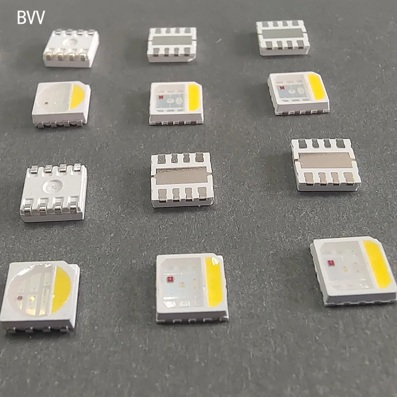 100PCS  5050RGBW LED lamp beads Power: 0.8W/2W Red, green, blue, white four-in-one LED lamp beads High quality/high brightness