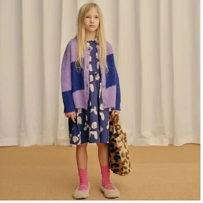 

Детский свитер, осень-зима 2023, модный пуловер с героями мультфильмов для девочек, хлопковый милый кардиган, куртка, детская одежда