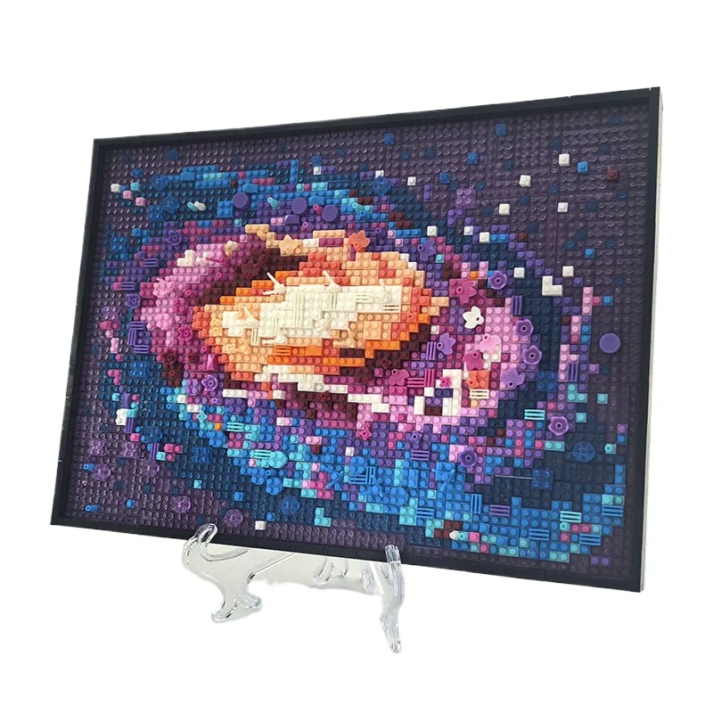 2100PCS The Milky Way Galaxy Building Blocks Pixel Painting Starry Night Micro Assemble Bricks Toys Wall Decor Gift For Adult