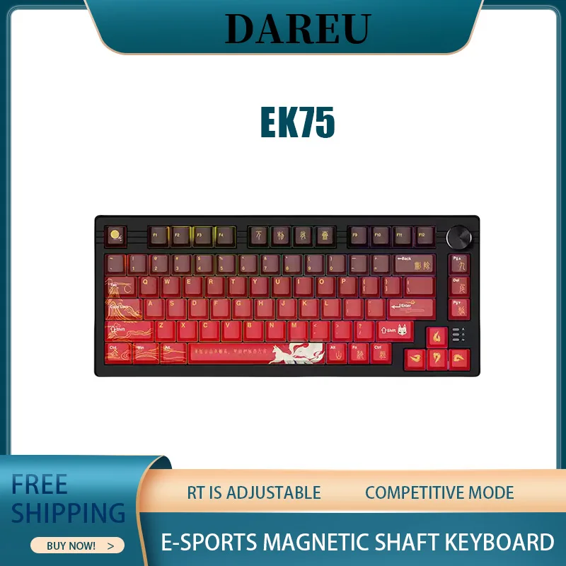 Dareu Ek75 Rt Magnetic Axis Mechanical Keyboard Aluminium Alloy Housing Quick Response Rgb Competitive Mode Gaming Keyboard Gift