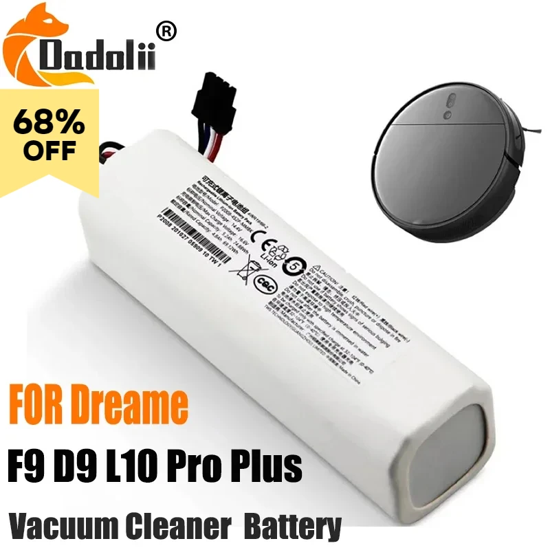 

P2008-4S2P-MMBK Original For Dreame Robot Vacuum Mop Cleaner D9 F9 L10 L10 Pro 12800mAh Lithium-ion Battery Pack 4INR19/66-2