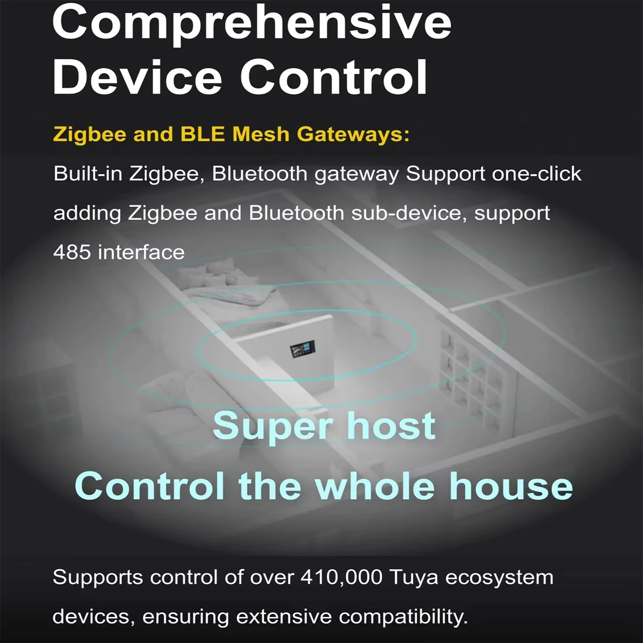 Smart Home Control  8-inch Touch Screen Bluetooth Zigbee Gateway Built-in Building Intercom Compatible Home Auto