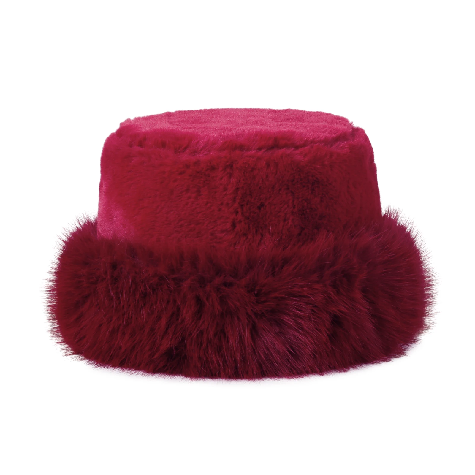 Dames Winter Emmer Hoeden Warm Houden Nepbont Pluizige Emmer Hoed voor Vrouwen Luxe Pluche Dikker Sneeuw Bont Emmer Panama Cap