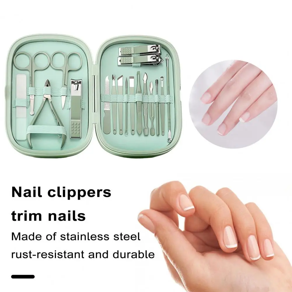 

Hand Foot Care Set Stainless Steel Multi-purpose Manicure Kit Stylish Nail Clippers Set with Shelling Spoon Nose Hair Cut Nail