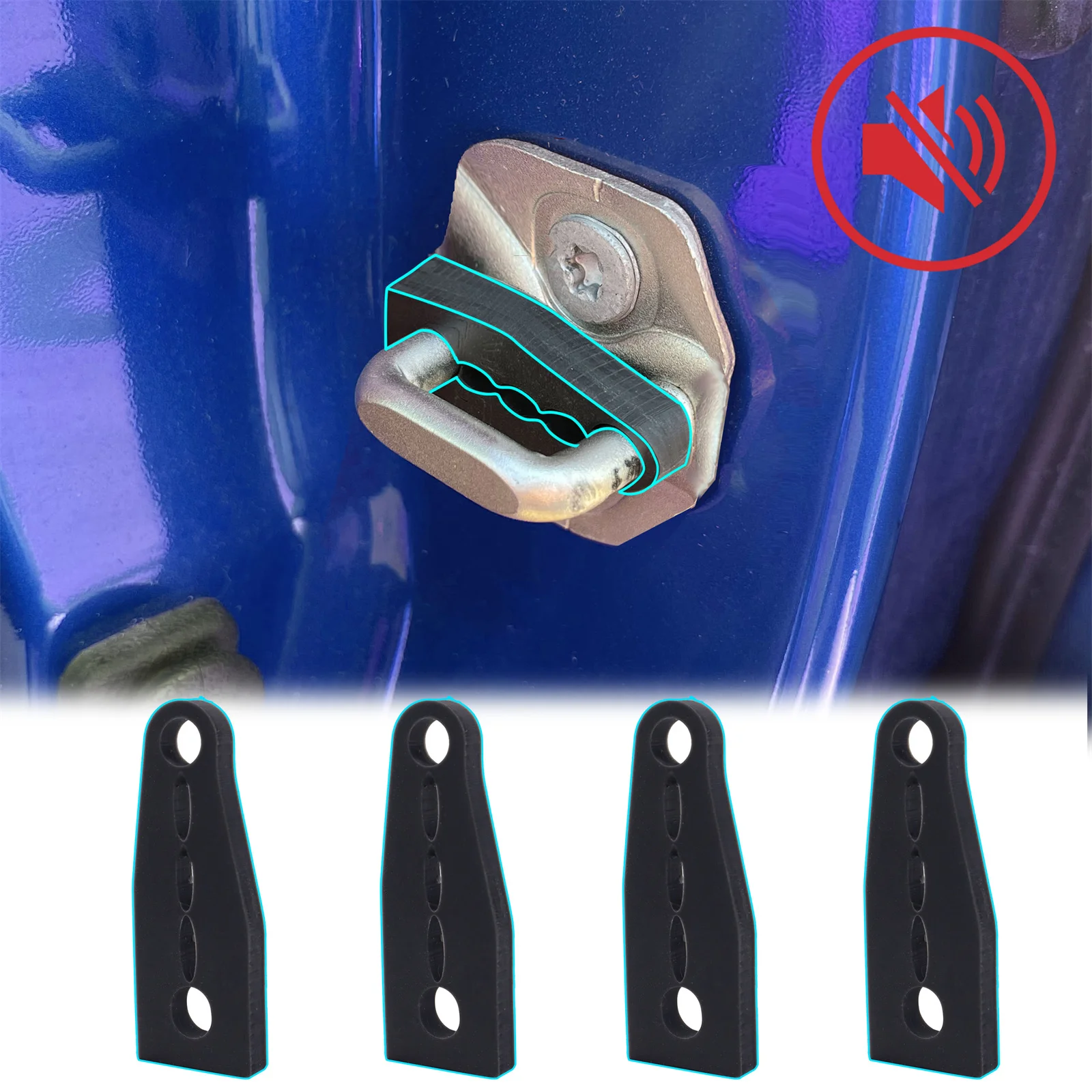 Amortiguador de sonido de bloqueo de puerta de coche, silenciador de ruido silencioso, insonorizado, para Ford Focus 3 Kuga 2 Escape Edge