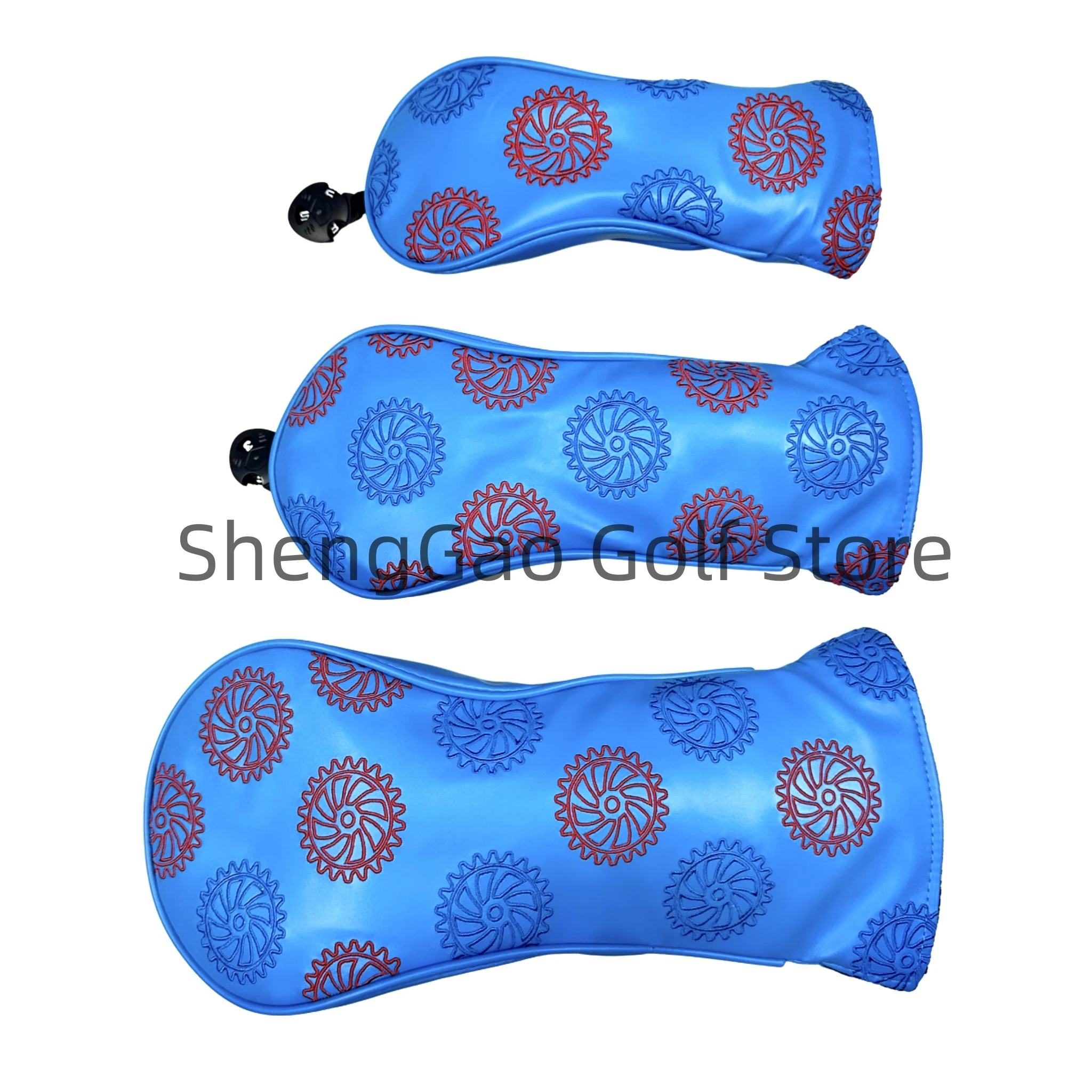 Golf Gear shape pattern Head cover Driver Head Covers Fairway Wood Head Covers Hybrid Head Covers Putter Cover