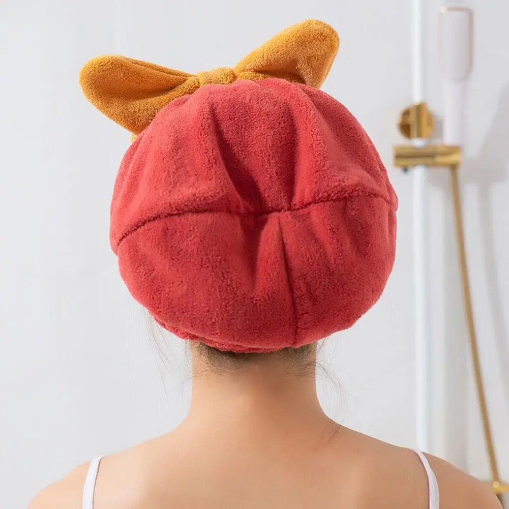 Super Fine Fiber Dry Hair Cap Cute Bow Tie Female  Absorbent Quick Drying Towel  Bathing Cap And Headband Set Without Shedding