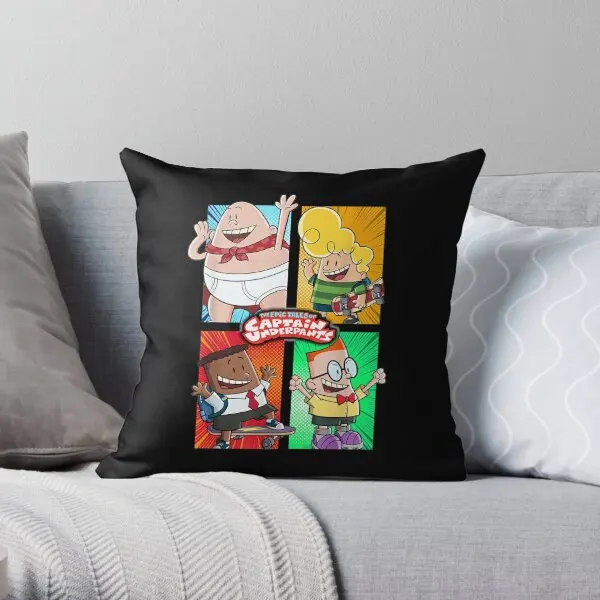 Birthday Gifts Captain Underpants The Fi  Printing Throw Pillow Cover Hotel Sofa Waist Throw Home Pillows not include One Side