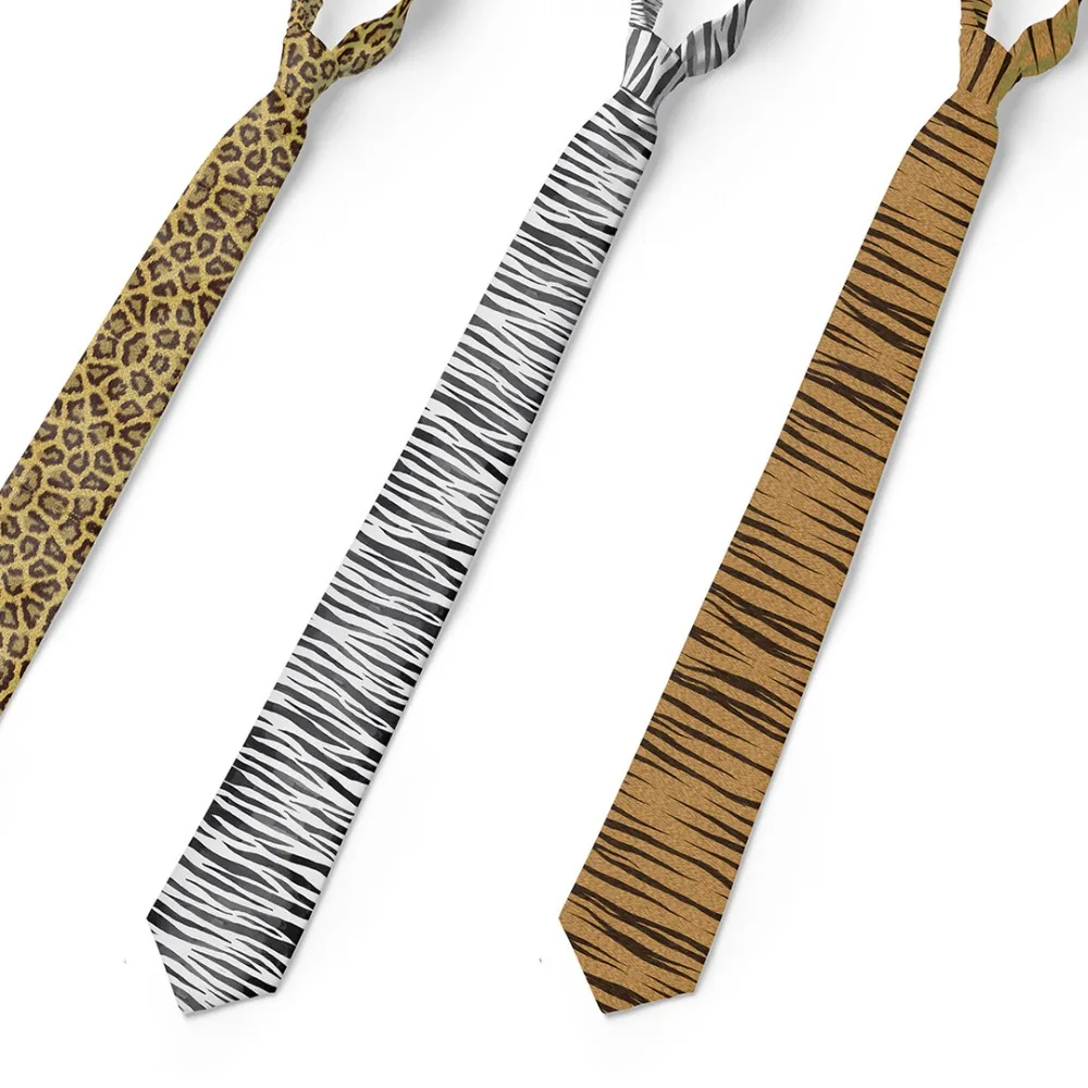 

Casual 8cm Leopard Print Tie Adjustable Narrow Snakeskin Print Tie Soft Hand Tied Men Necktie Shirt