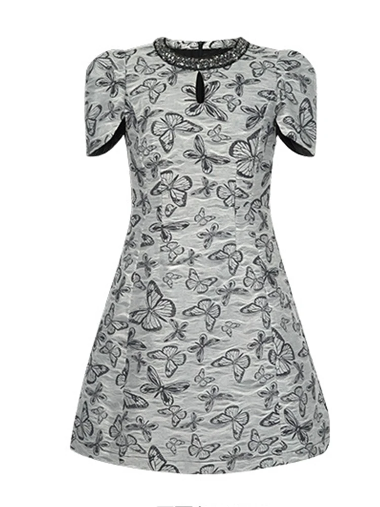 Abito da ballo elegante francese nobile da donna per signora Retro Celebrity Diamond scava fuori abito corto Femme Party Banquet Date Vestidos