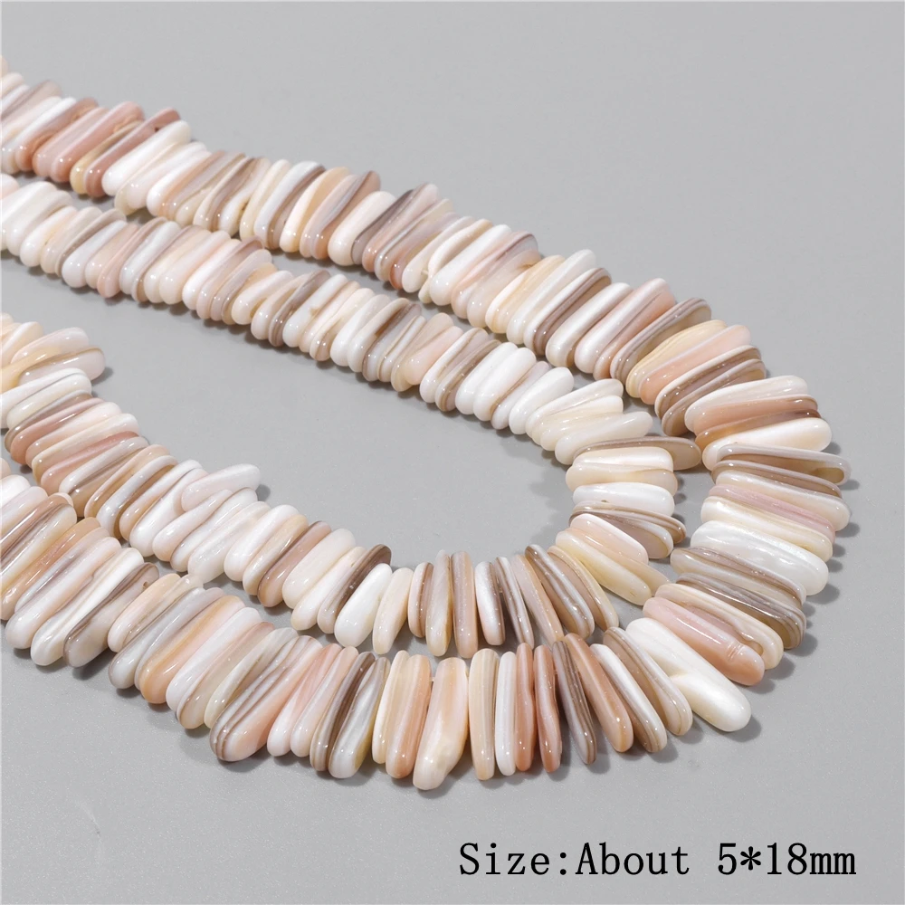 5x18mm Irregular Shell Beads Natural Freshwater Mother of Pearls Point Bead Bohemia Reiki Spacer Shells for Jewelry Making 15\'\'