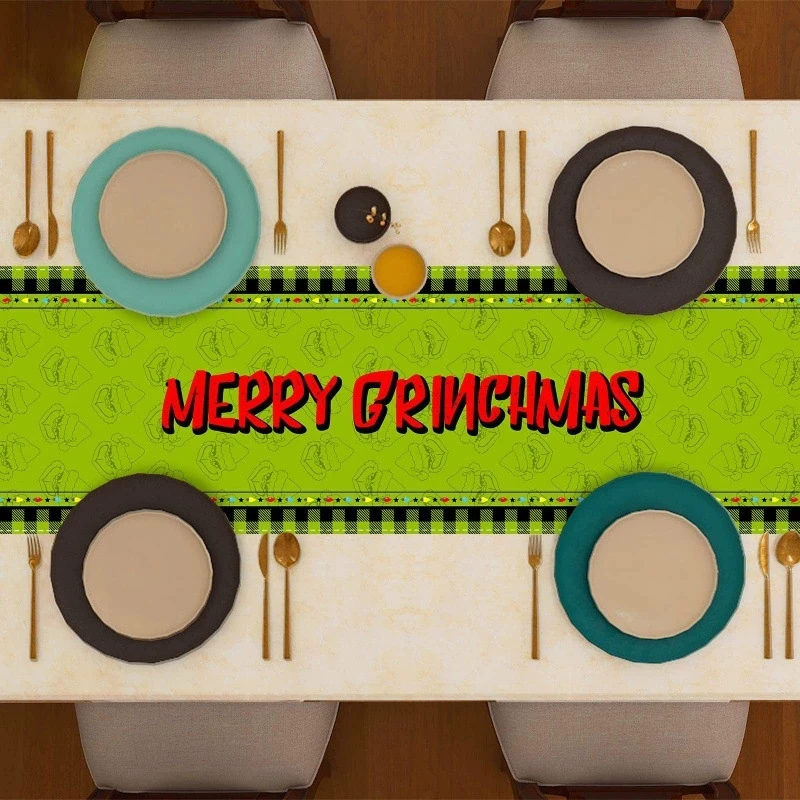 Navidad Decorations Para El Hogar lin vert chemin de Table de noël joyeux nappe noël Table de vacances
