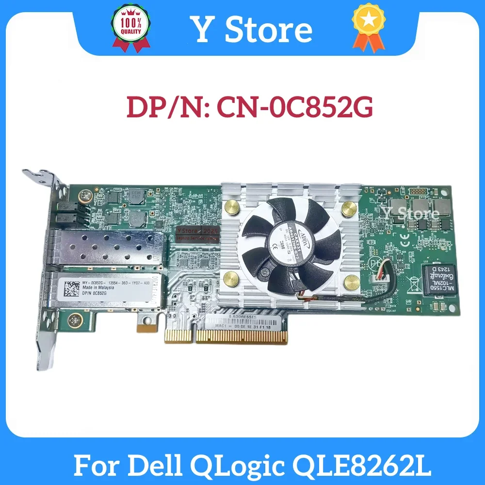

Y Store для Dell QLogic QLE8262L 10 ГБ двухпортовый разъем SFP CN-0C852G 10GbE расширитель сетевой карты двухпортовый 10 ГБ C852G
