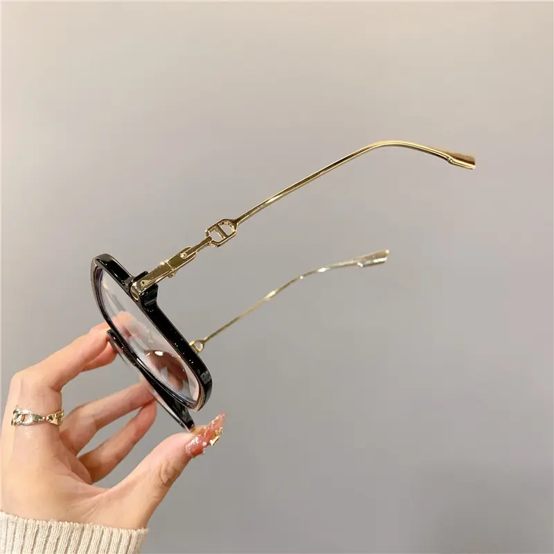 Fashion Oversized Square Eyewear Retro Womens Light Bloking Metal Frame Glasses Trend Optical Computer Eyeglasses image 5