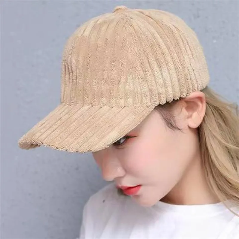 New Corduroy Baseball Cap Women Men Autumn Winter Warm Hat Vintage Unisex Baseball Adjustable Polo Trucker Cap Hat