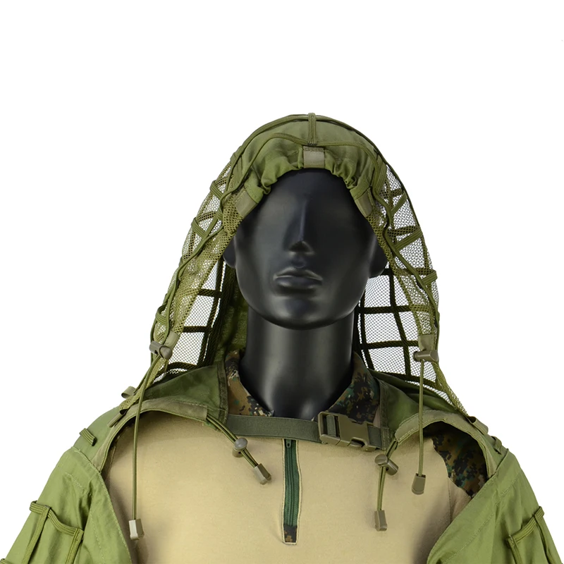 Ghillie-Anzug, taktischer Scharfschützmantel, Viper-Kappen, Jagdmantel, Material und Farbe optional, Tarnkleidung für Airsoft-Paintball – Detail 35