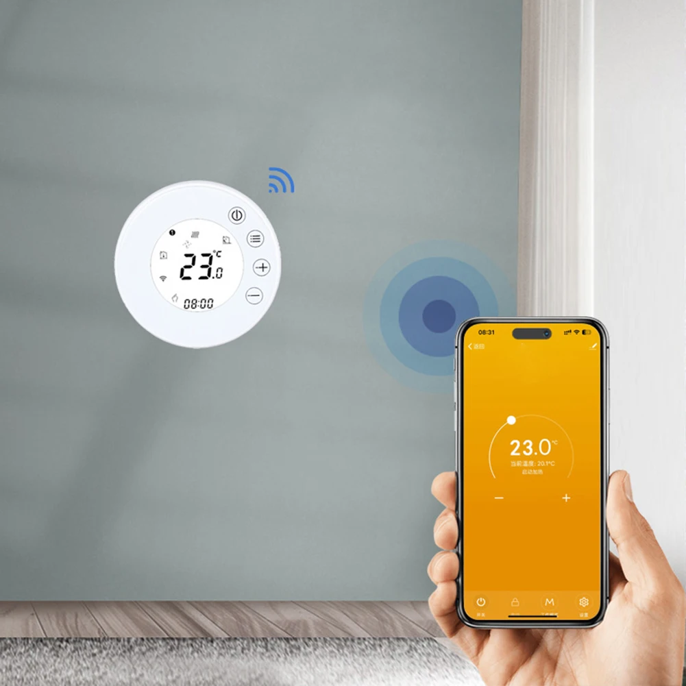 

Термостат Wi-Fi с сенсорным экраном с программируемыми настройками и надежным сопротивлением помех для надежного контроля температуры